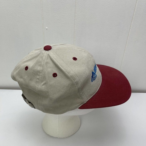 Allied Signal Hat Cap Headmaster Brown Red Adjustable Strapback Embroidered VTG - Picture 7 of 12